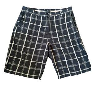 Split Men's Shorts Provoke Black White Plaid‎ Sz 34 Casual Skate Streetwear Y2K